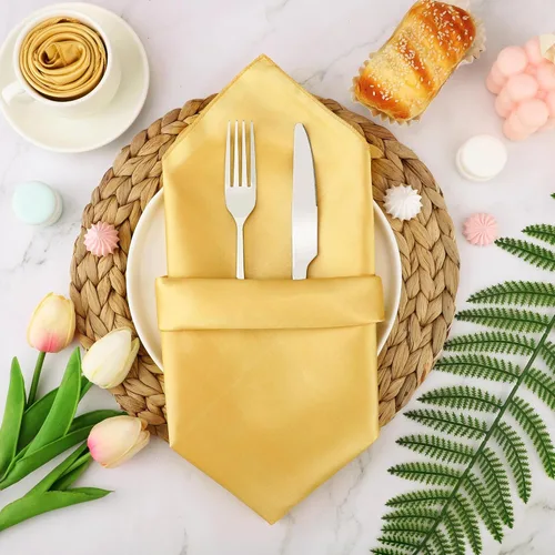 Vista 6 de Aneco 12 piezas de servilletas de satén cuadradas de 20 x 20 pulgadas, servilletas de cena para bodas, servilletas de fiesta, servilletas de mesa