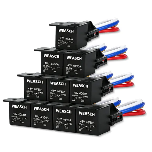 Vista 13 de Paquete de 2 arneses de relé para automóvil JD1912, 12V 40A, SPST de 4 pines, enchufes de arnés de 12 AWG, interruptores y arrancadores