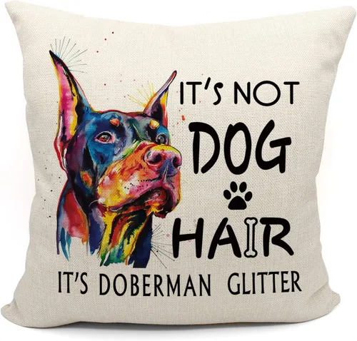 Mancheng-zi Fundas de almohada Doberman de 18 x 18 pulgadas, perfectas para los amantes de los perros