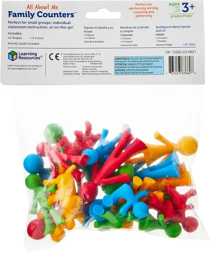 Vista 2 de Learning Resources Family Counters Smart Pack, aprendizaje táctil, juguete de conteo y clasificación, SEL, 24 contadores, a partir de 3 años