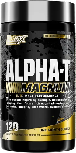Nutrex Research Soporte de testosterona Alpha-T Magnum para hombres | Suplemento anabólico con Tongkat Ali, Fadogia Agrestis, Shilajit y Ashwagandha