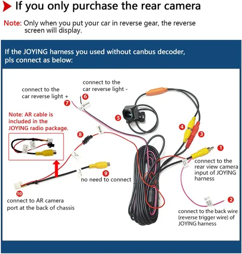 Vista 2 de Joying Cámara de respaldo 1080P Cámara trasera para cámara de visión trasera de automóvil, cámara ultra HD, impermeable, cámara inversa de 2
