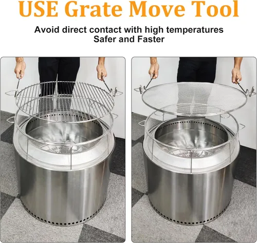 Vista 5 de Cubierta de protección contra chispas para hoguera de fogata, pantalla de chispas de acero inoxidable 304 para hoguera individual de 19.5 pulgadas