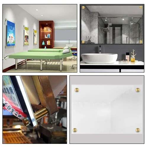 Vista 7 de Luomorgo 24 Piezas Tornillos Separadores de Acero Inoxidable de 1/2" x 0.78", Herrajes de Montaje para Letreros de Pared Separadores de Vidrio