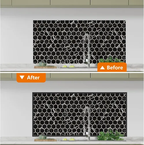 Vista 4 de STICKGOO Moldura de pared autoadhesiva de alta calidad para bordes de azulejos, decoración de muebles y protector contra salpicaduras de cocina