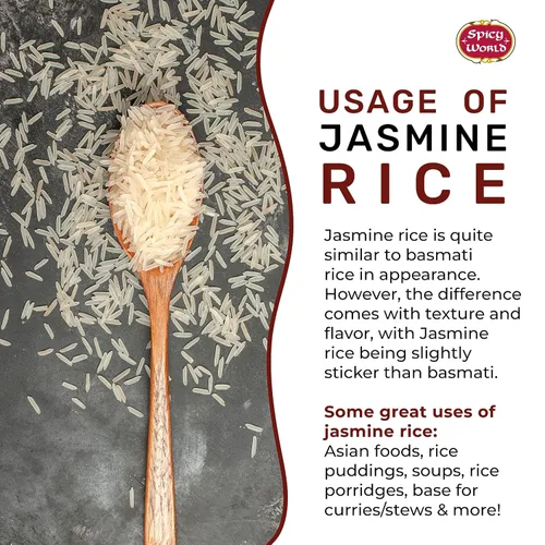 Vista 4 de Puro arroz Jasmine de Tailandia Spicy World, bolsa de 10 libras
