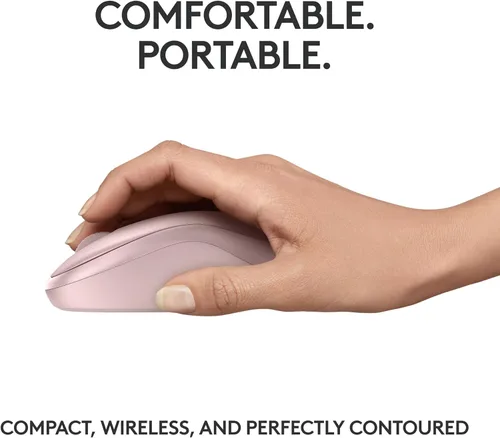 Vista 5 de Logitech Ratón inalámbrico compacto silencioso de Bluetooth M240 w/18M batería para PC Mac Rosa