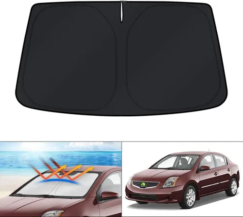 Vista 57 de KUST Parasol para parabrisas para Volkswagen VW Taos 2022-2025 2026, accesorios para ventana, protector de visera solar, plegable, bloquea los rayos