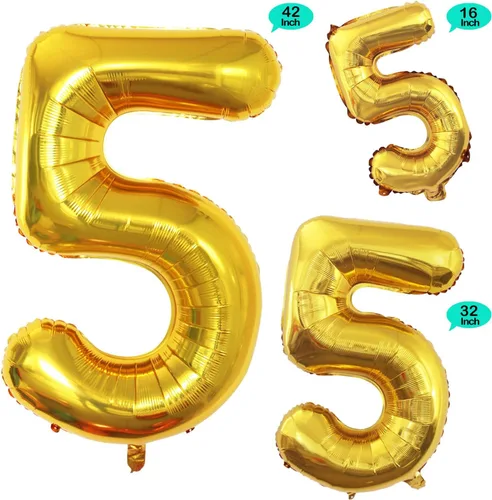 Vista 126 de Goer, conjunto de globos de papel aluminio para decoraciones de cumpleaños, globos de las letras de feliz cumpleaños y de números Oro