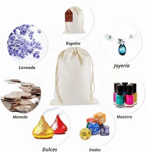 Vista 6 de HRX Package 20 bolsas de muselina de 5 x 7 pulgadas, bolsas de algodón con cordón para regalo, regalos de fiesta, joyas, bricolaje