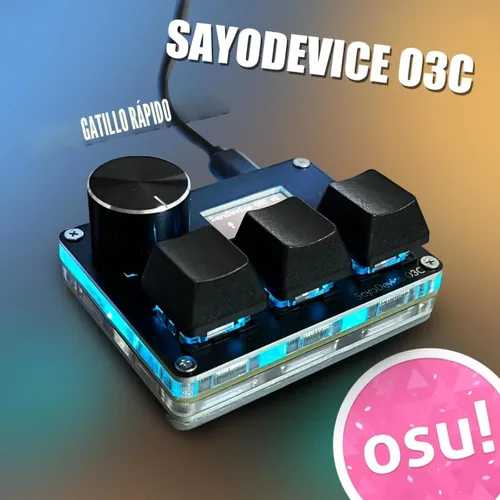 Vista 2 de BTXETUEL SayoDevice O3C Teclado OSU con Interruptores Hall de Disparo Rápido Interruptores Lineales Magnéticos con Perilla y Pantalla, Copiar Pegar