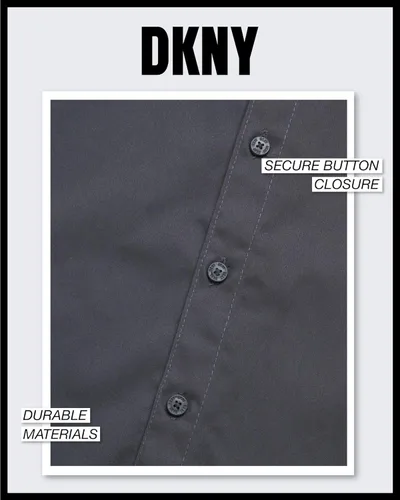 Vista 4 de DKNY Camisa de niño - Camisa de manga corta con botones (talla 8-20)