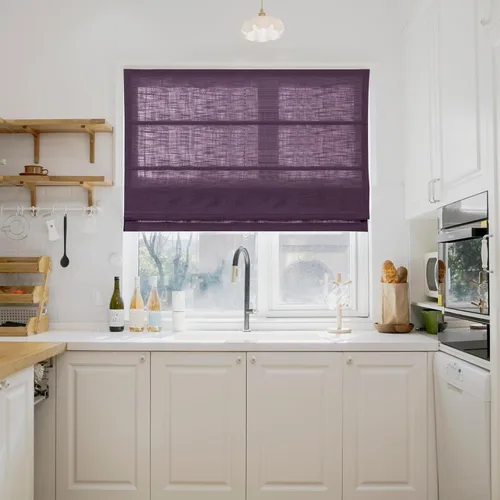 Vista 38 de TWOPAGES Liz - Persianas romanas sin taladro, sin cordón, con textura de lino para ventanas, persianas romanas personalizadas que oscurecen