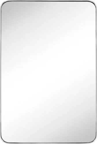 Vista 18 de GRACTO Espejo de baño con marco de metal dorado cepillado de 24 x 30 pulgadas para pared en acero inoxidable redondeado rectangular espejo