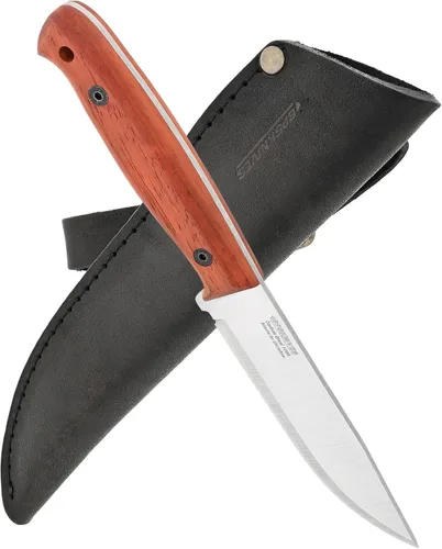 Vista 10 de BPSKNIVES Nighthawk Adventurer - Cuchillo de campamento - Cuchillo de supervivencia de acero inoxidable de hoja fija - Funda de cuero negro