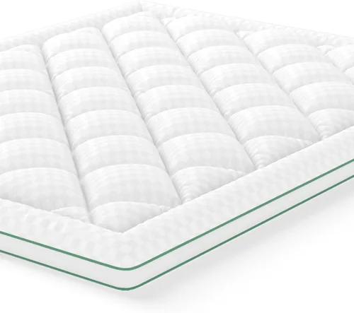 Vista 9 de Novilla Cubrecolchón de espuma viscoelástica individual de 2 pulgadas, infusión de gel refrescante, almohadilla ventilada para aliviar la presión
