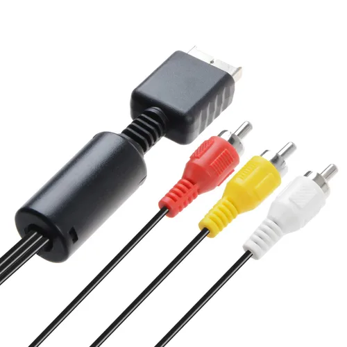 Vista 2 de TENINYU Cable de audio y vídeo RCA - Accesorios de consola de juegos Cable AV de conexión para PS1 PS2 PS3 Playstation, 6FT