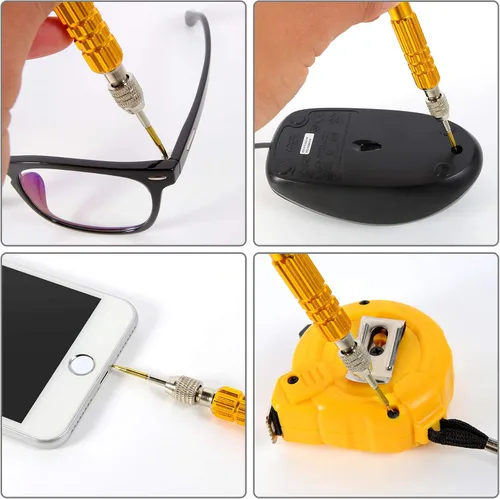 Vista 6 de Mini juego de destornilladores pequeños y lentes, juego de destornilladores pequeños de micro precisión para lentes electrónicos