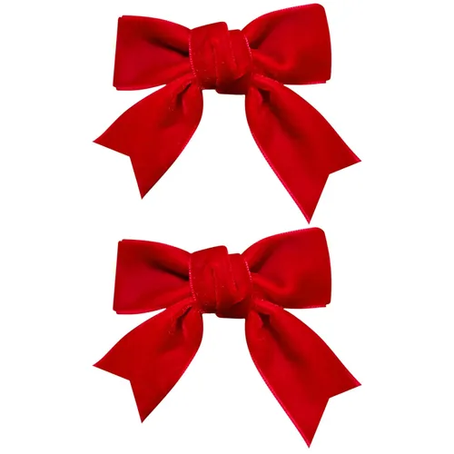 Vista 22 de Pinzas para el cabello de lazo de cinta de terciopelo rojo con purpurina de 3 pulgadas, hebillas tipo cocodrilo, pasadores para San Valentín