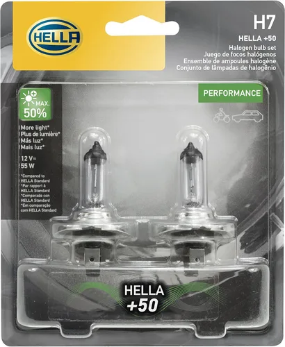 Vista 24 de HELLA - Foco de alto rendimiento H7 de 2.0 TB, 12 V, 55 W, paquete de 2