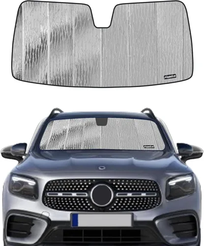 Vista 26 de Pigenius Parasol de parabrisas para Mercedes-Benz GLE/GLS SUV 2020-2025, parasol personalizado para ventana delantera, cuero