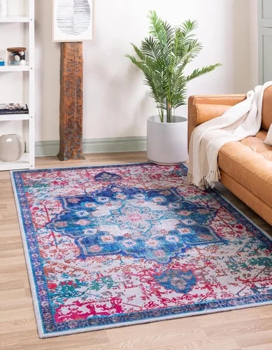 Vista 82 de Rugs.com Francesca Collection - Alfombra lavable de tejido plano, 2 x 3 pies, color blanco sal marina, perfecta para entradas, cocinas, rincones
