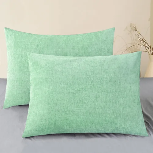 Vista 53 de CaliTime - Paquete de 2 fundas de almohada acogedoras para sofá, decoración del hogar, felpilla suave teñida sólida, 16 x 16 pulgadas, marrón Marrón