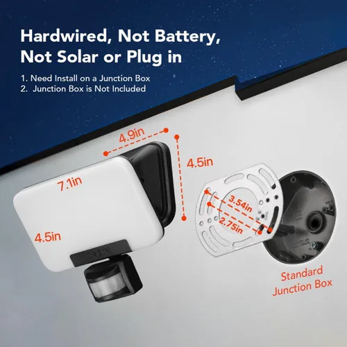 Vista 3 de OREiN 3CCT - Luces de inundación para exteriores, 3500 lm, 35 W, sensor de movimiento, luces para exteriores, 6000 K/4000 K/2700 K, luces LED