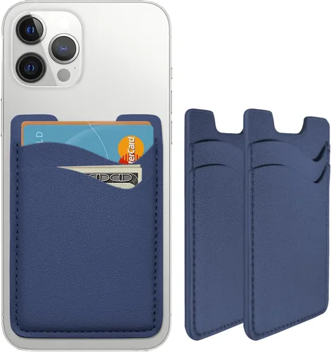 Vista 9 de Soporte para tarjetas de teléfono, billetera de cuero para teléfono, soporte elástico para la parte posterior del teléfono, tarjetero para tarjetas