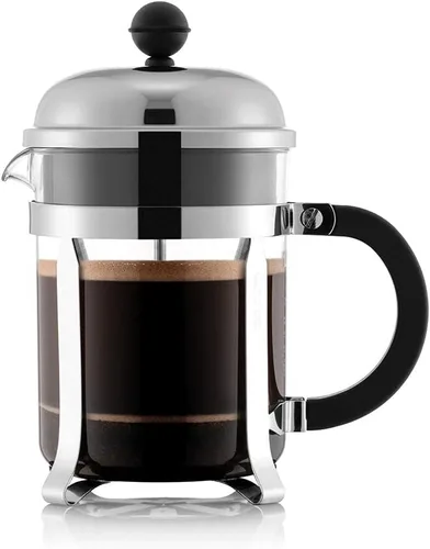 Vista 5 de Bodum Chambord - Cafetera de prensa francesa, 51 onzas, 1.5 litros, cafetera de prensa francesa cromada y Chambord, 17 onzas, 0.5 litros, cromo