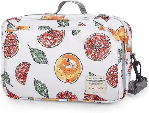 Vista 11 de Bolsa de pañales para bebé, bolsa de pañales para cochecito de bebé, contenedor de almacenamiento para pañales, toallitas y juguetes, mini bolsa
