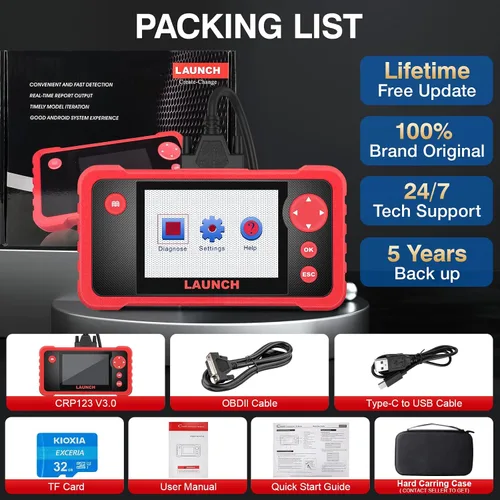 Vista 8 de LAUNCH CRP123 V3.0 Elite OBD2 Scanner,Engine ABS SRS Transmission,3 Resets Servicio de aceite/reaprendizaje del acelerador/reinicio de SAS