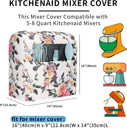 Vista 2 de KitchenAid - Funda para batidora con bolsillos, se adapta a mezcladores KitchenAid de 5 a 8 cuartos de galón