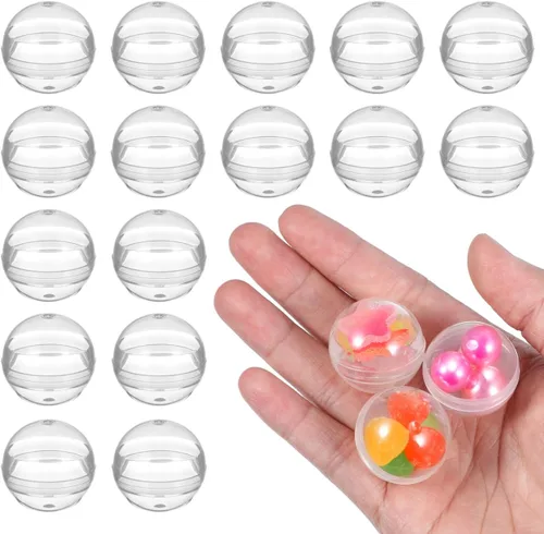 Vista 6 de COHEALI Cápsulas redondas pequeñas y translúcidas: 200 unidades de máquinas expendedoras de 1.1 pulgadas, envases vacíos de plástico para máquina