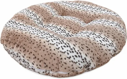 Bessie + Barnie Cama para perro Bagel – Cama de puf de piel sintética extra afelpada – Cama circular para perro – Forro impermeable y funda lavable