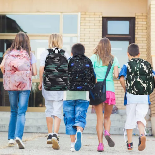 Vista 7 de Jumpopack Mochila escolar para niñas, mochila escolar para niñas, mochila escolar para niños, mochila para adolescentes y niñas con lonchera, Negro