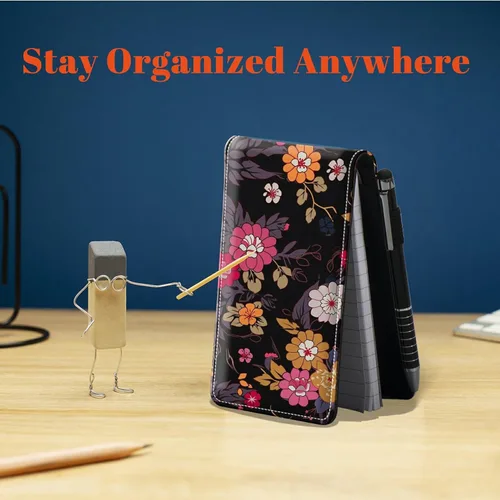 Vista 3 de Juego de 4 soportes para bloc de notas de tamaño de bolsillo, de piel sintética, mini bloc de notas con 2 bloc de notas pequeños y lápiz capacitivo