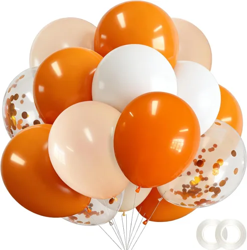 ANSOMO Globos de látex naranja de 12 pulgadas, 50 piezas de decoraciones de fiesta