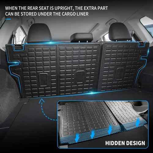 Vista 6 de Bomely Alfombrillas de Piso Compatible con Nissan Rogue 2021-2025 2026 Alfombrilla de Maletero Forro de Carga TPE Para Todo Clima Protector