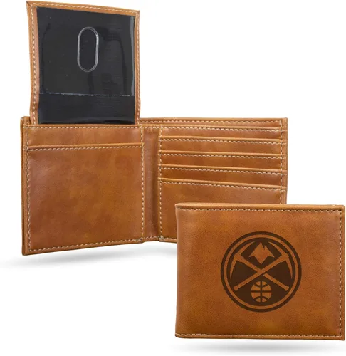 Vista 55 de Rico Industries - Cartera de diseño delgado con grabado láser de la NBA, cartera con grabado láser estilo billetera - Gran regalo