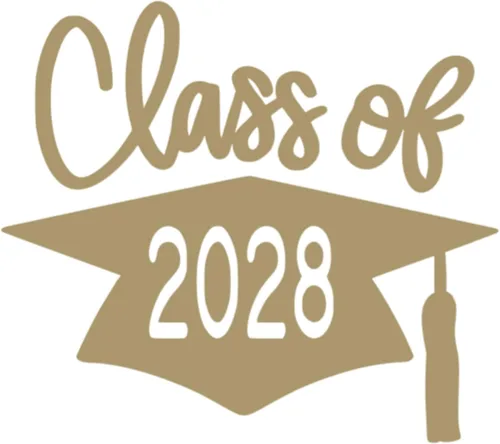 Vista 23 de Class of 2028 Graduation Cap Vinyl Decal, Graduation T Shirt Transfer, DIY Graduate Shirt Patch, Tshirt Sticker, HTV Vinyl Applique, Pick Size Old