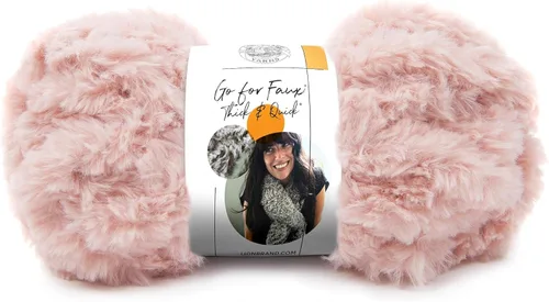 Vista 16 de Lion Brand Yarn (1 madeja) Go for Faux Thick & Quick hilo voluminoso, Baked Alaska