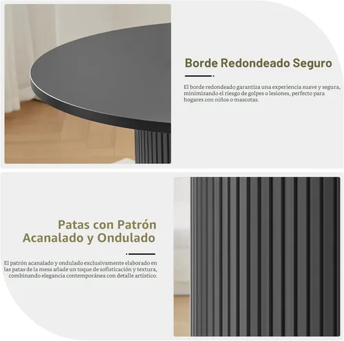 Vista 4 de Mesa de comedor redonda de 31.5 pulgadas para 2-4, mesa de cocina moderna con estante de almacenamiento de 2 niveles, pequeñas mesas de comedor