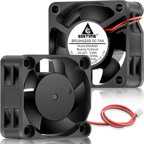 GDSTIME - 2 ventiladores de refrigeración sin escobillas de 40 mm, ventilador DC de 24 V, 2 pines, 6000 RPM, 40 mm x 40 mm x 20 mm, para impresoras