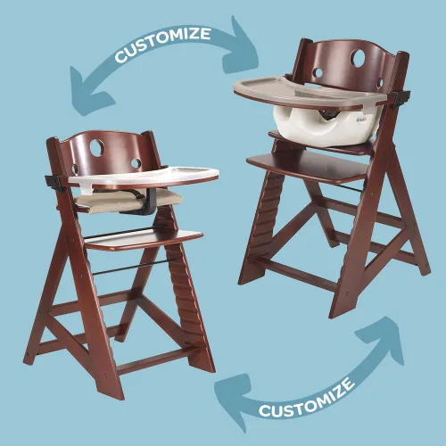 Vista 7 de Keekaroo Height Right™ Silla alta con inserto y bandeja para bebés, caoba/aguamarina, talla única (0051414KR-0001)