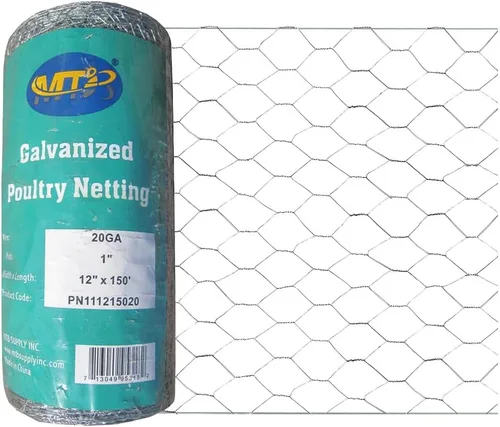 Vista 6 de MTB 20GA - Alambre hexagonal galvanizado para aves de corral, 12 pulgadas x 25 pies x 1 pulgada
