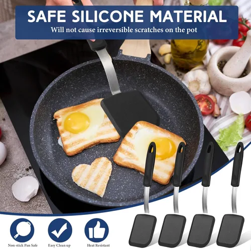 Vista 4 de Gejoy 4 espátulas de silicona para galletas, mini espátulas de brownie, espátulas de silicona flexibles, antiadherentes, resistentes al calor, sin