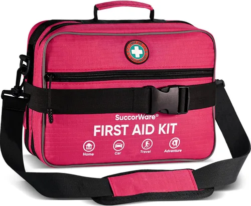 Vista 9 de Kit profesional de primeros auxilios grande de 435 piezas, incluye gasa comprimida, compartimentos, kit médico de emergencia para el hogar, camping