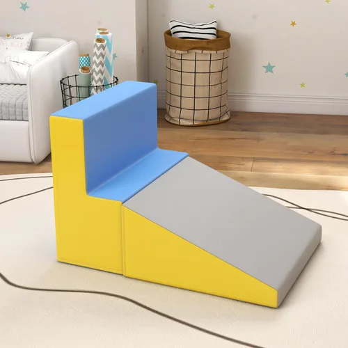 Vista 8 de Soozier Juego de actividades de escalada y gateo de 2 piezas, juego de espuma suave y segura para niños pequeños, preescolar, juego
