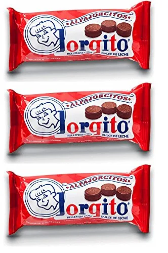 Alfajores JORGITO MINI Rellenos de Chocolate con Dulce de Leche, paquete de 3